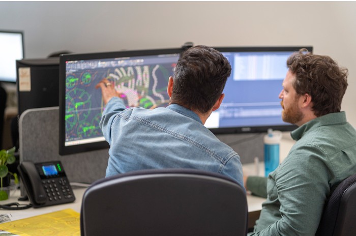 Design review at computer workstation